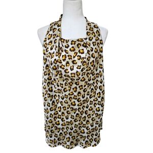 Adiva Leopard Print Sleeveless Silky Top Womens XL